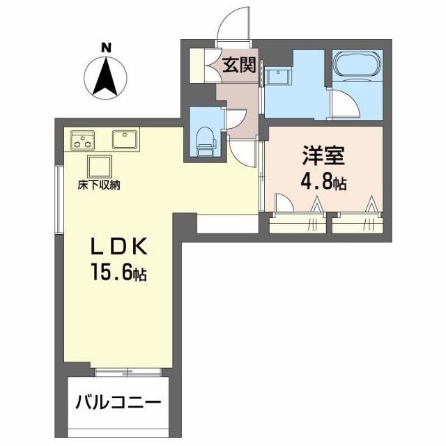 クレスティーク福住(1LDK/1階)の間取り写真