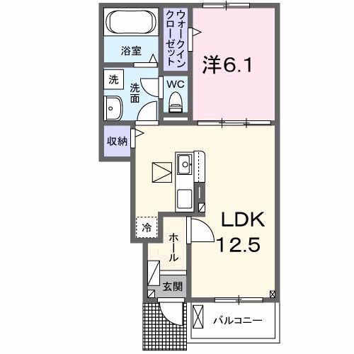 マーブルパティオ(1LDK/1階)の間取り写真