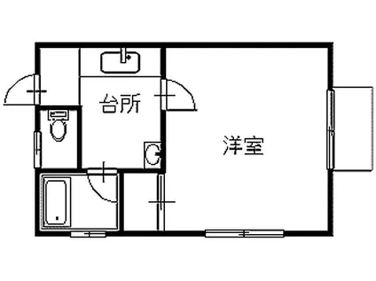 メゾンサクラ(1K/1階)の間取り写真