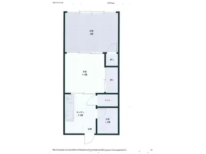 五月荘(2K/1階)の間取り写真