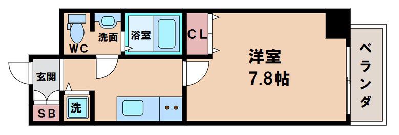 フォレスタ長居(1K/4階)の間取り写真