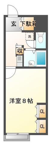 SAKAEII(1K/2階)の間取り写真