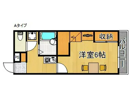 レオパレスハーレーモリ(1K/2階)の間取り写真