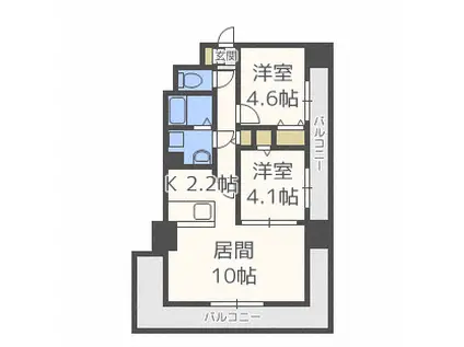 レジディア札幌駅前(2LDK/8階)の間取り写真