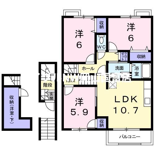 ヌーベル(3LDK/2階)の間取り写真