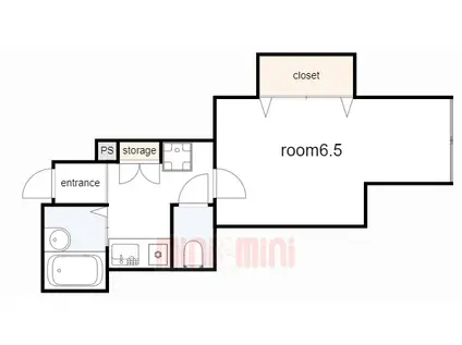 秋桜ハイツ(1K/1階)の間取り写真