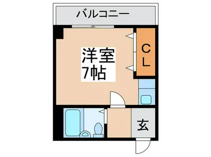 永田マンション(ワンルーム/3階)の間取り写真
