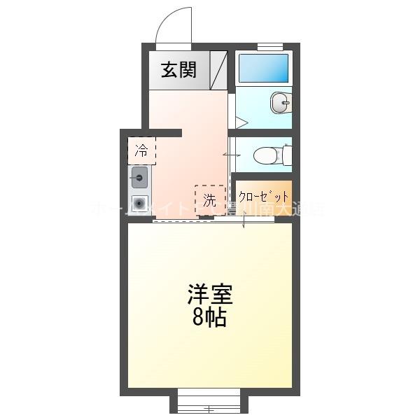 ミューズイン本野ヶ原(1K/1階)の間取り写真