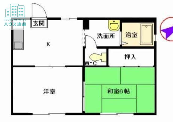 ラフォーレ・U(2K/2階)の間取り写真