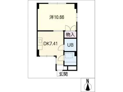 アドバンス(1DK/4階)の間取り写真