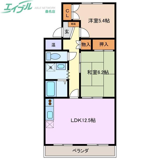 カーサブルーノ(2LDK/3階)の間取り写真