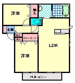 グランシードM・D(2LDK/2階)の間取り写真