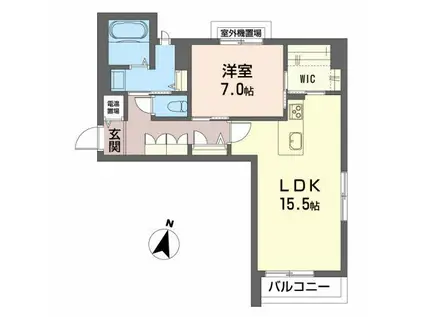 メゾンマスト名須川C棟(1LDK/3階)の間取り写真