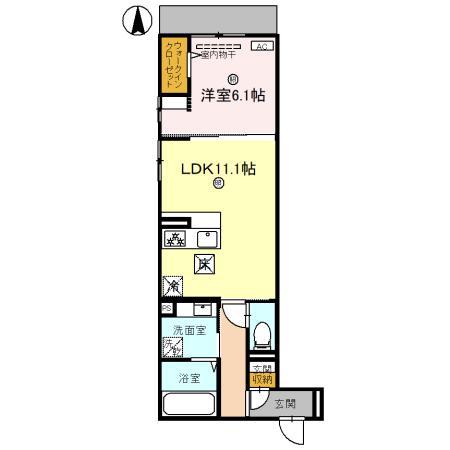 ヴェラブランカ(1LDK/1階)の間取り写真