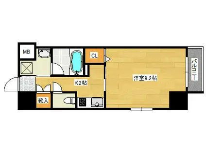 S-RESIDENCE宇品5丁目II(1K/6階)の間取り写真
