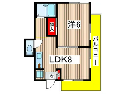 メゾンスカーレット(1LDK/3階)の間取り写真