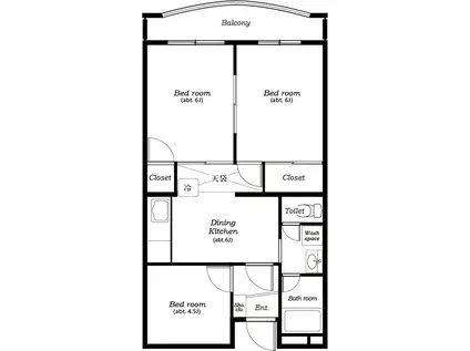 グリーンパークI(3DK/1階)の間取り写真