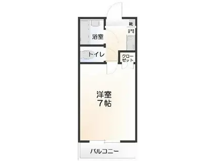 シャンドール立石(1K/2階)の間取り写真