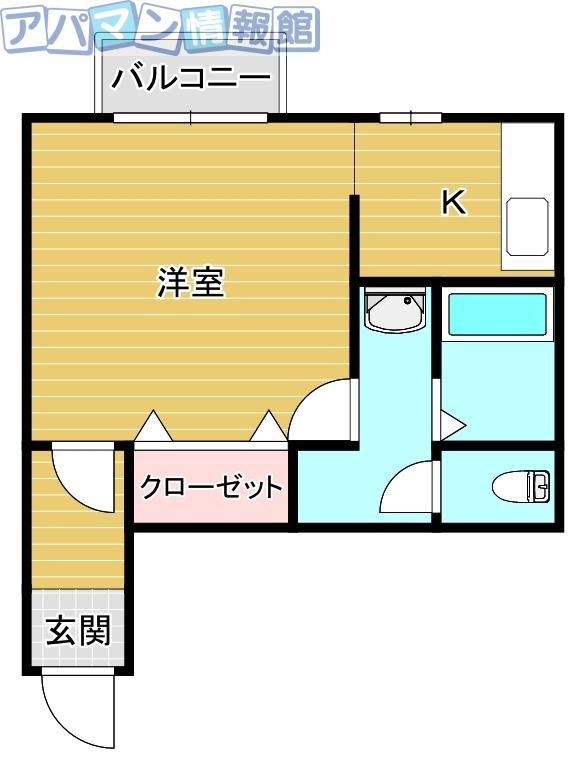 コーポすみれ(1K/2階)の間取り写真