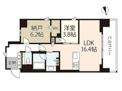 シャーメゾンステージ中央通(2LDK/12階)の間取り写真