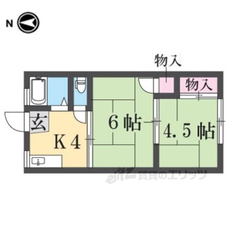 パナハイツ大宮(2K/2階)の間取り写真