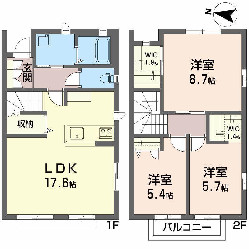 ヴィラ雅(3LDK/1階)の間取り写真