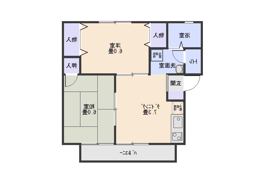 セジュール房II(2DK/2階)の間取り写真