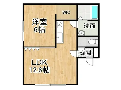 プレーリーハイツ(1LDK/2階)の間取り写真