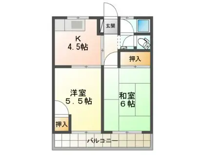 大東アパート(2K/2階)の間取り写真