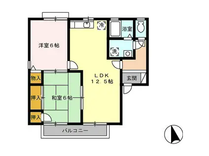 ヴェルドミール(2LDK/2階)の間取り写真