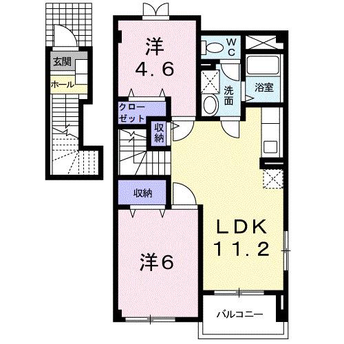 メゾン・クレール(2LDK/2階)の間取り写真