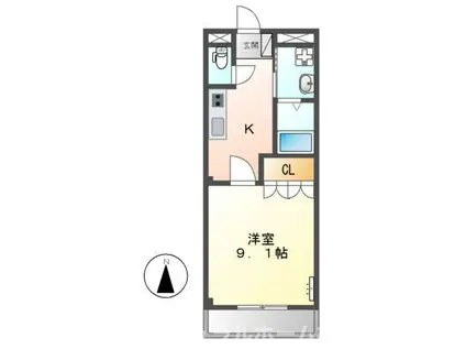 サンフォレスタ(1K/2階)の間取り写真