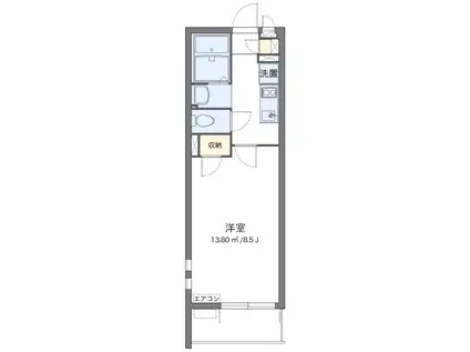 セレーノ香椎駅東II(1K/2階)の間取り写真