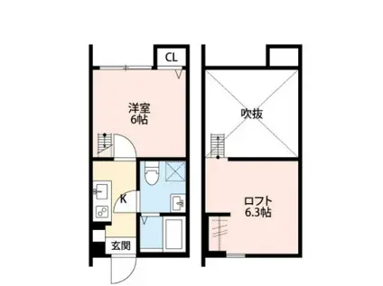 ソラーナ(1K/1階)の間取り写真