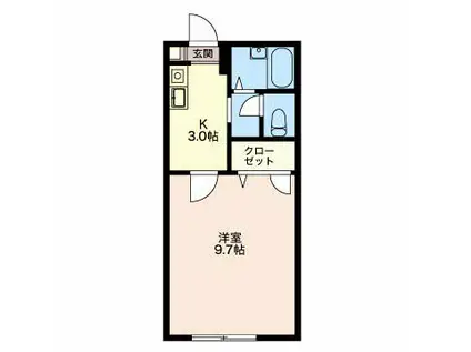 サン・マツモト(1K/2階)の間取り写真