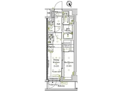 アークマーク東大井(1DK/3階)の間取り写真
