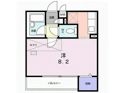 ビ・サイドII(ワンルーム/2階)の間取り写真