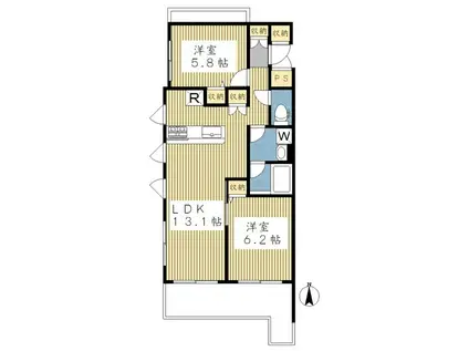 MAISON CHANOIR(2LDK/1階)の間取り写真