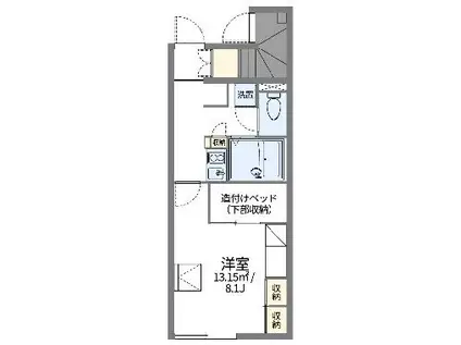 レオパレス芦花公園I(1K/1階)の間取り写真
