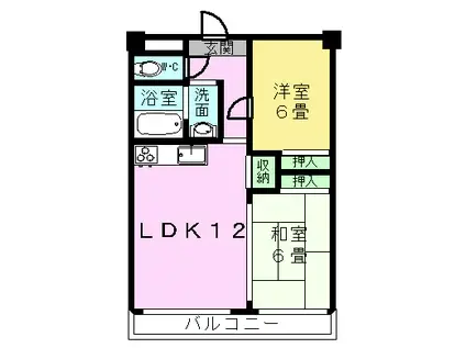 森山ビル(2LDK/4階)の間取り写真
