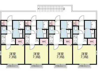 パレアージュ(1K/1階)の間取り写真