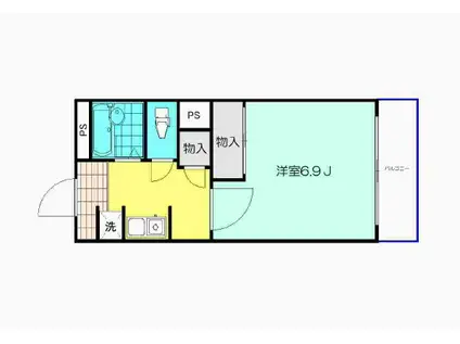 グロワール21(1K/3階)の間取り写真