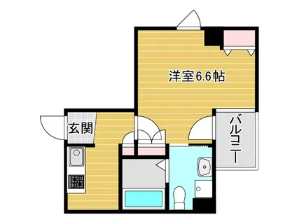 プレミアムソレイユ塚本駅前(1K/5階)の間取り写真