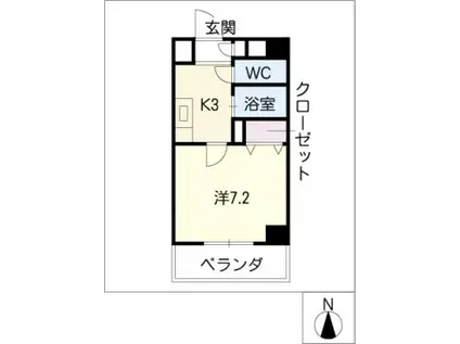 シイノマンション(1K/3階)の間取り写真
