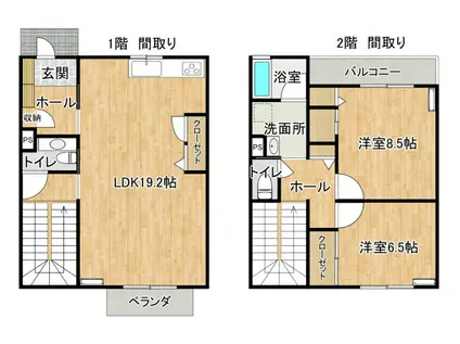 KOHKEN BASE1(2LDK/1階)の間取り写真