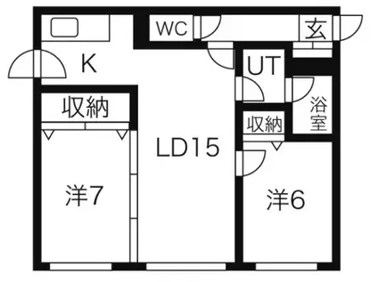 ブライトン壱番館(2LDK/2階)の間取り写真