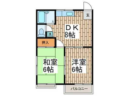 ハイツセレナ(2DK/2階)の間取り写真