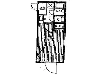クレスト代沢(1K/2階)の間取り写真
