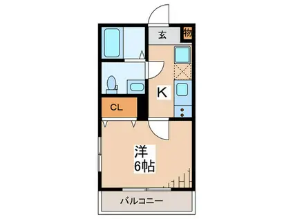 MQUARTO淵野辺I(1K/1階)の間取り写真