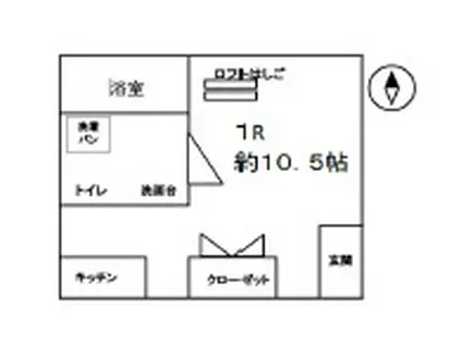 ドエル梅香V(ワンルーム/2階)の間取り写真